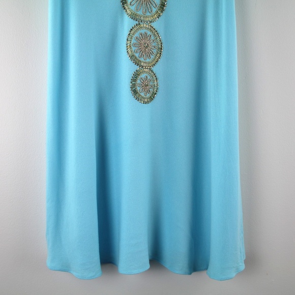 Lilly Pulitzer Blue Sleeveless V-Neck Sundress - Picture 3 of 6